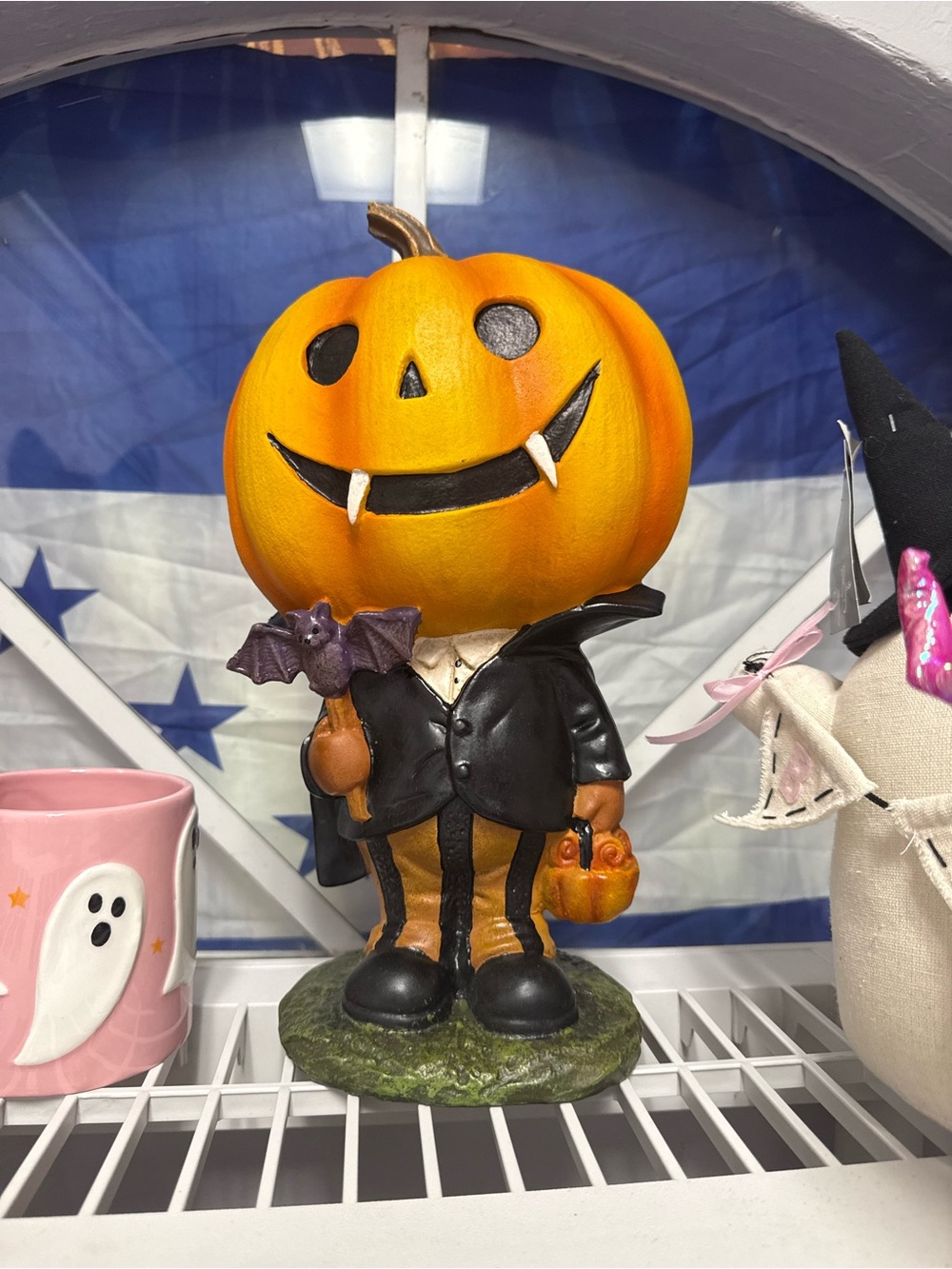 Orange Pumpkin-Head Halloween Figurine - Home Accents